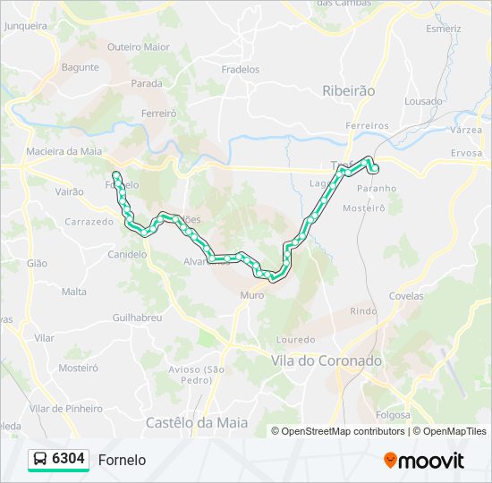 6304 bus Line Map