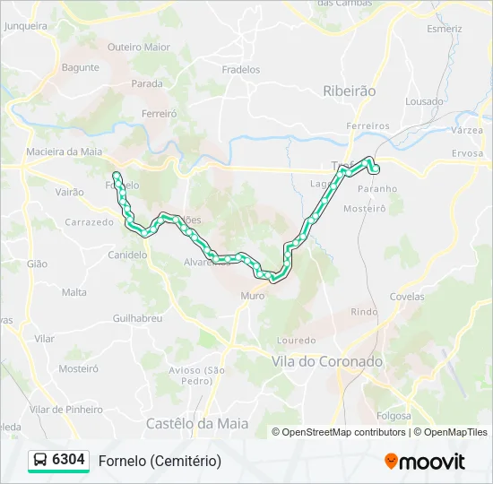 6304 Bus Line Map