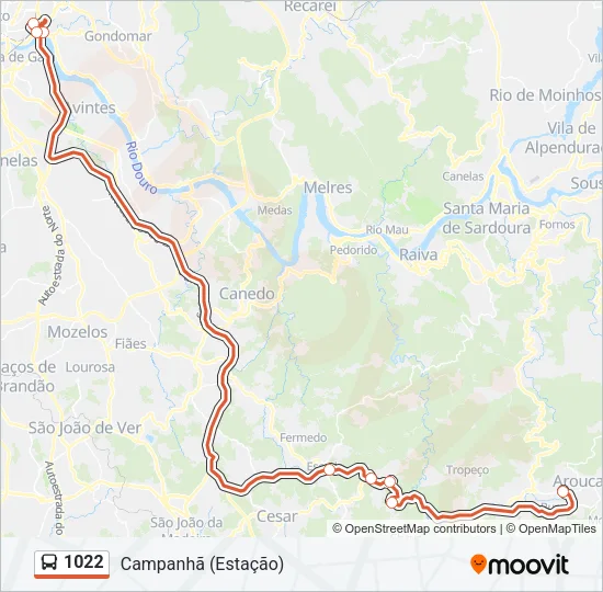 1022 Bus Line Map