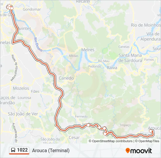 1022 Bus Line Map