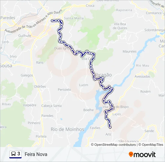 3 Bus Line Map