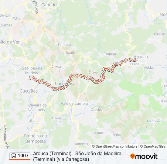 1007 bus Line Map