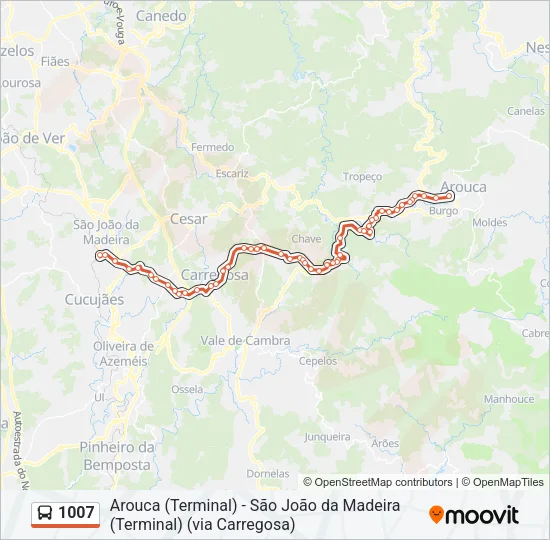 1007 Bus Line Map