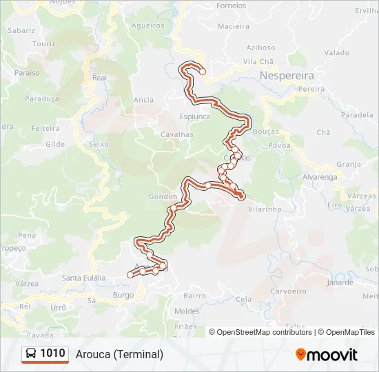 1010 Bus Line Map
