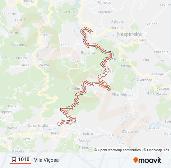 1010 Bus Line Map