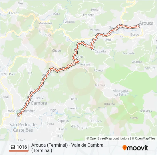 1016 Bus Line Map
