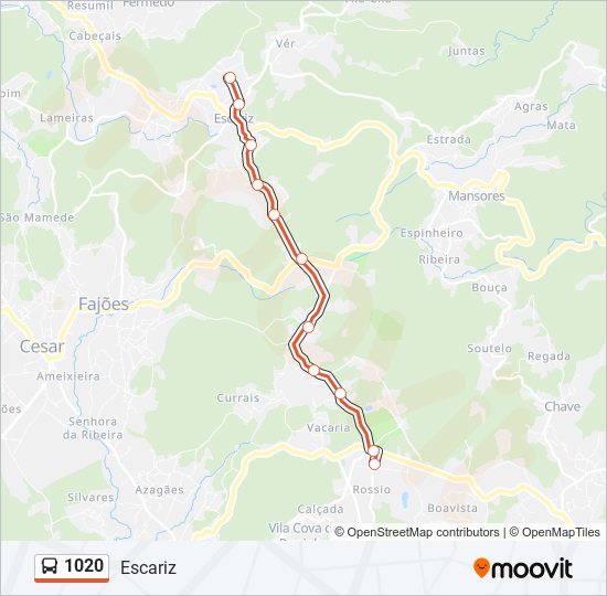 1020 bus Line Map