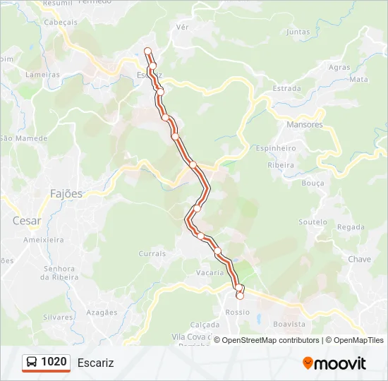 1020 Bus Line Map