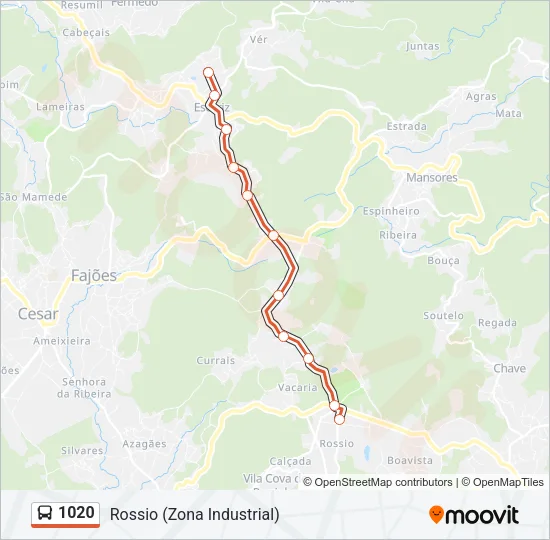 1020 Bus Line Map