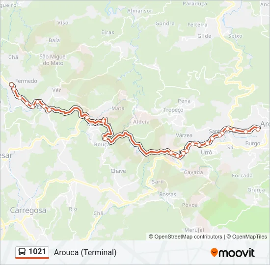 1021 Bus Line Map