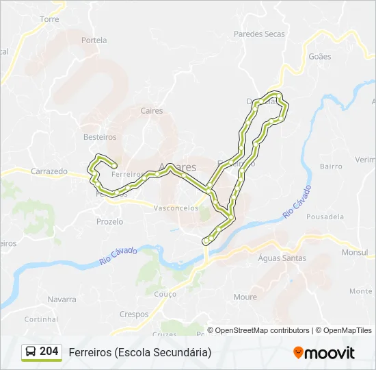 204 Bus Line Map