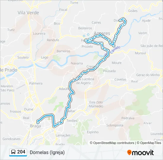 204 Bus Line Map