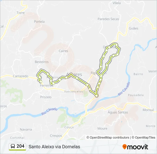 204 Bus Line Map