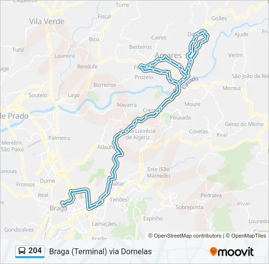 204 Bus Line Map