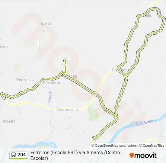 204 Bus Line Map