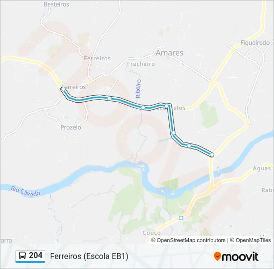 204 Bus Line Map