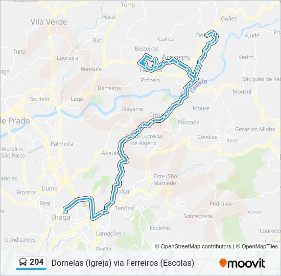 204 Bus Line Map
