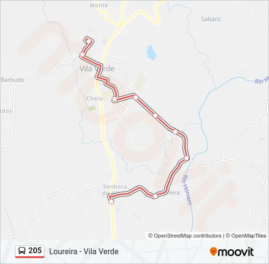 205 Bus Line Map