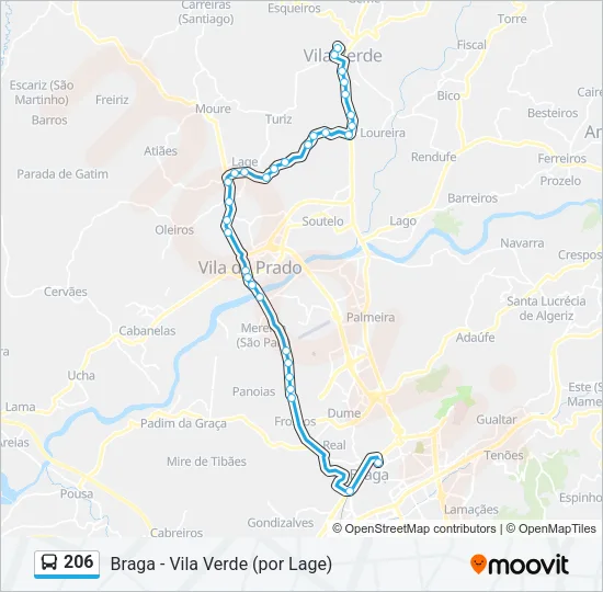 206 Bus Line Map