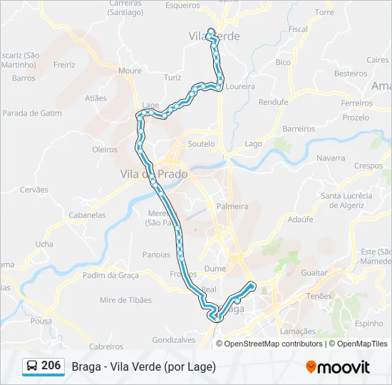 206 Bus Line Map