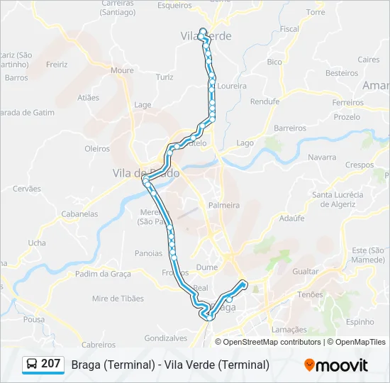 207 Bus Line Map