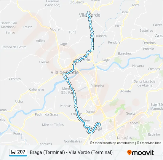 207 Bus Line Map