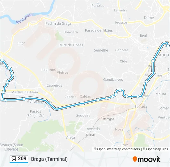 209 Bus Line Map