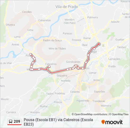 209 Bus Line Map