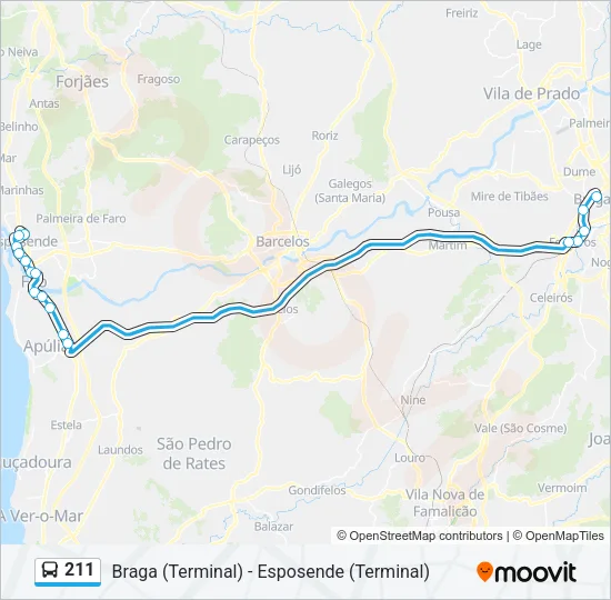 211 Bus Line Map