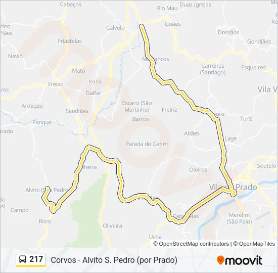 217 Bus Line Map