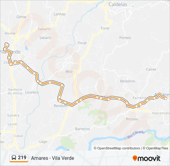 219 Bus Line Map