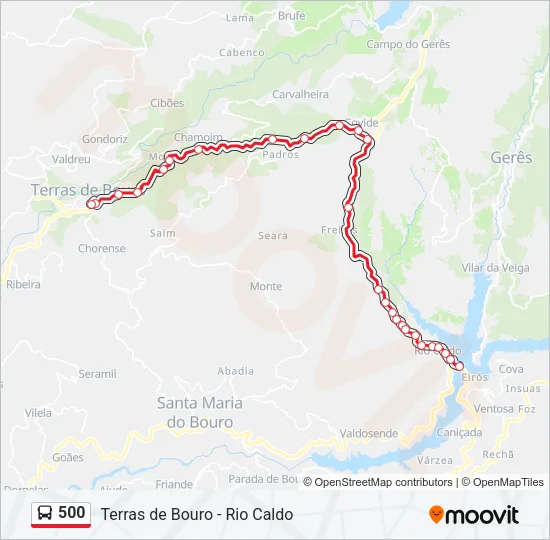 500 Bus Line Map