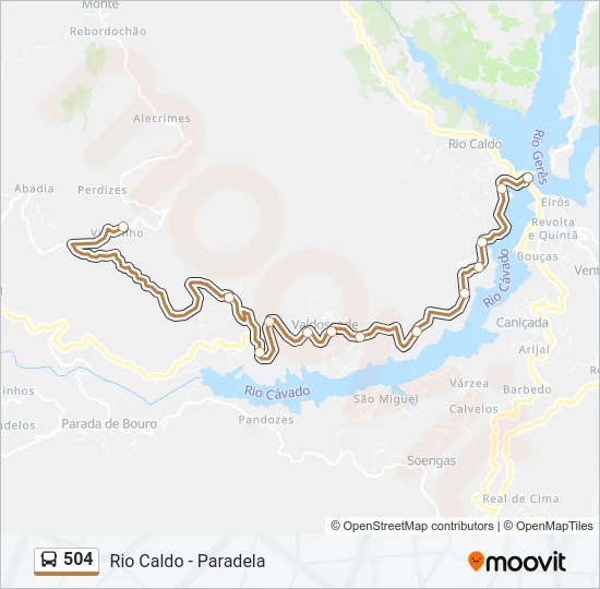 504 Bus Line Map