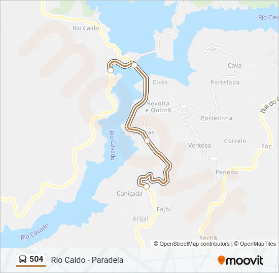 504 Bus Line Map