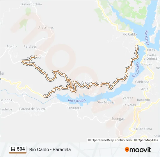 504 Bus Line Map