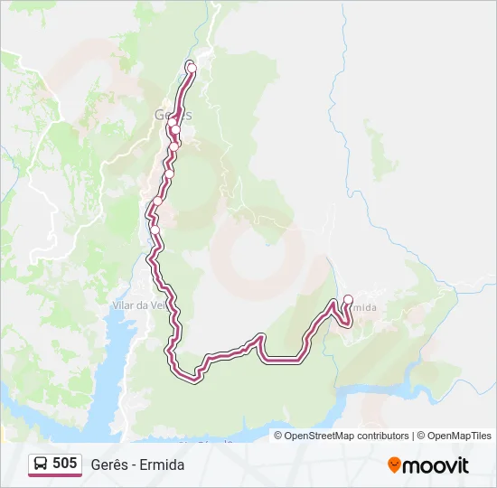 505 Bus Line Map