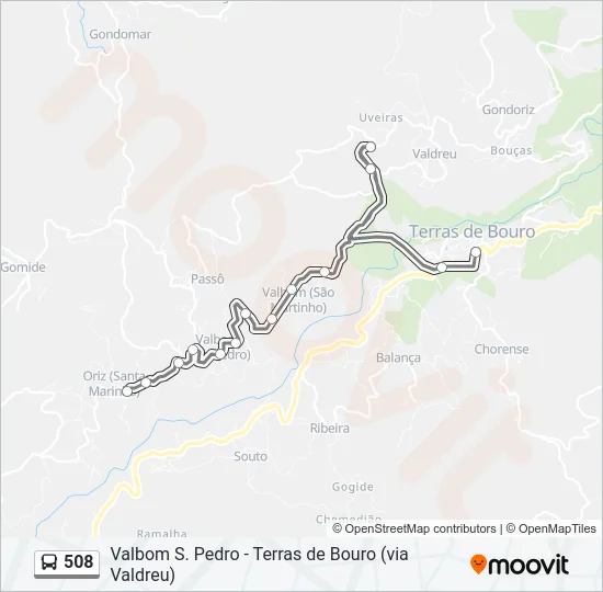 508 Bus Line Map