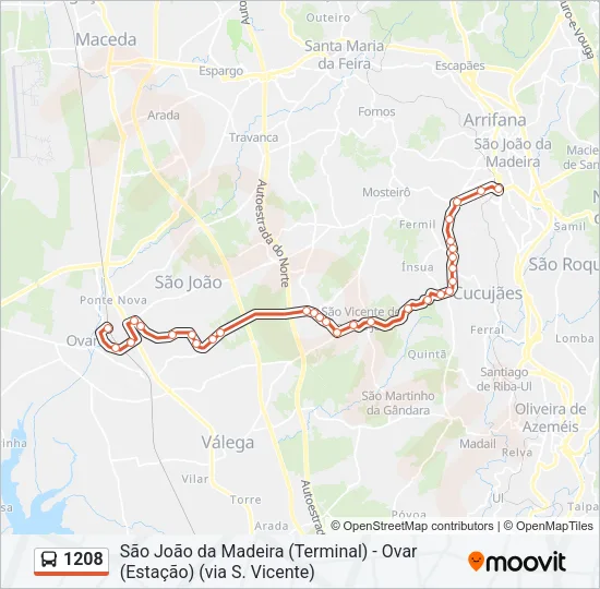 1208 Bus Line Map