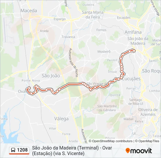 1208 Bus Line Map