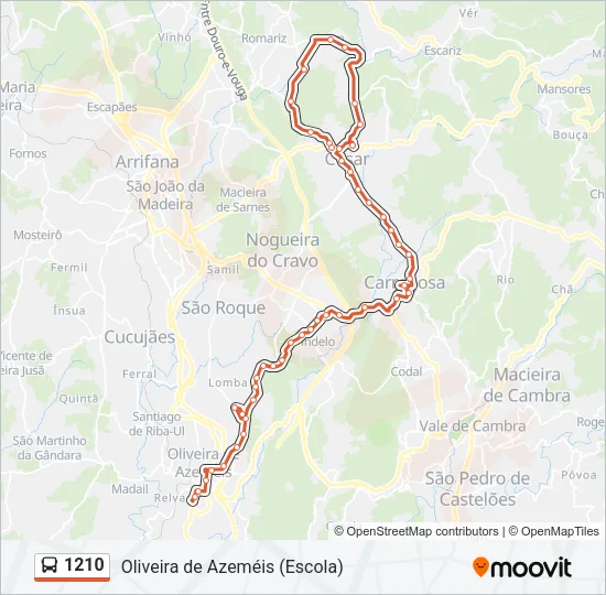 1210 Bus Line Map