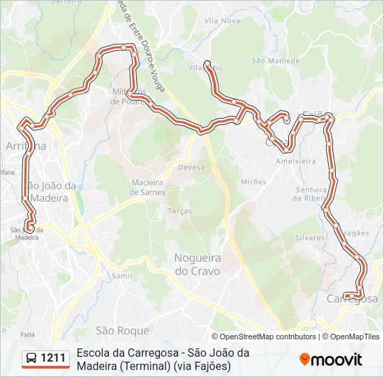 1211 Bus Line Map