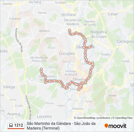 1212 Bus Line Map