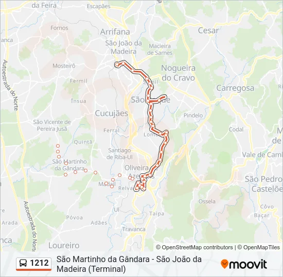 1212 Bus Line Map