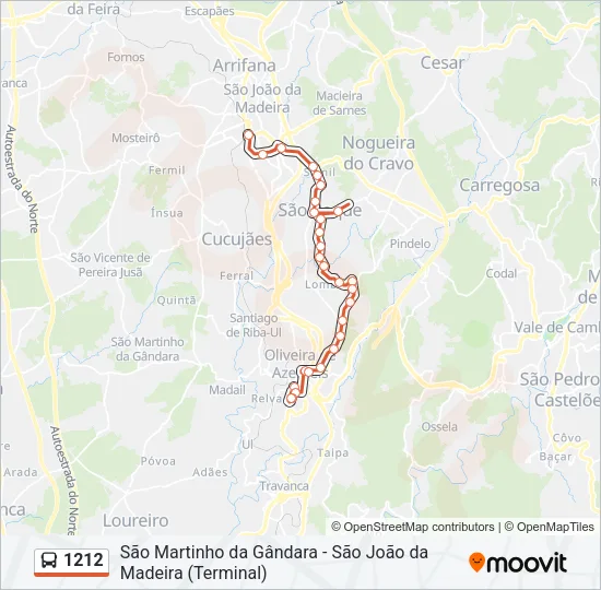 1212 Bus Line Map