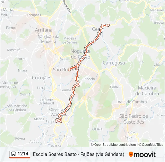 1214 Bus Line Map