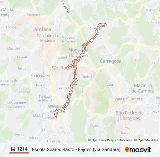 1214 Bus Line Map