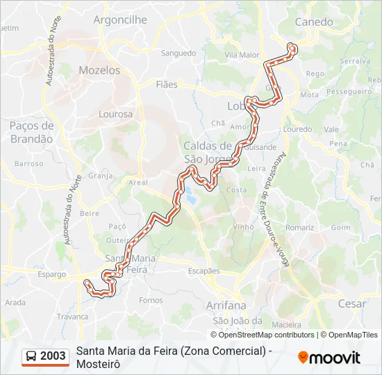 2003 Bus Line Map