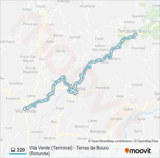 220 Bus Line Map