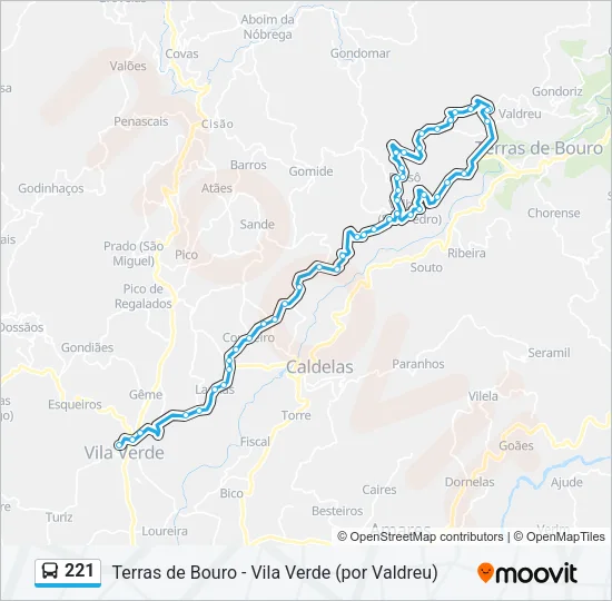 221 Bus Line Map