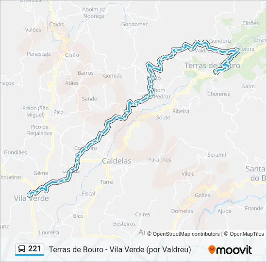 221 Bus Line Map